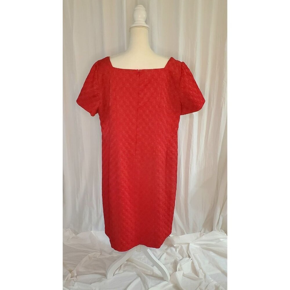 Adrianna Papell Puff Sleeve Textured Women's 18W Knee Length Dress Feminine - Picture 6 of 12